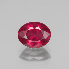 Rubino naturale rosso da 1,57 ct, taglio ovale, VS-SI