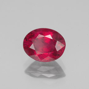 Rubino naturale rosso da 1,57 ct, taglio ovale, VS-SI