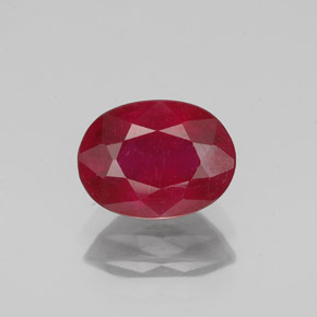 Rubino naturale rosso da 1,73 ct, taglio ovale, SI