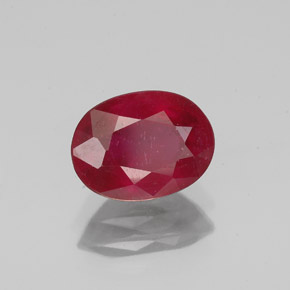 Rubino naturale rosso da 1,73 ct, taglio ovale, SI