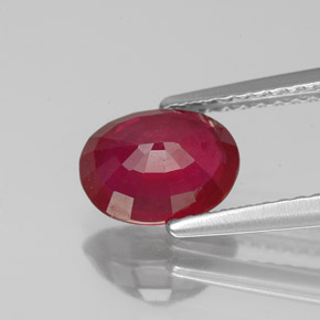 Rubino naturale rosso da 1,73 ct, taglio ovale, SI