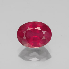 Rubino naturale rosso da 1,87 ct, taglio ovale, VS-SI