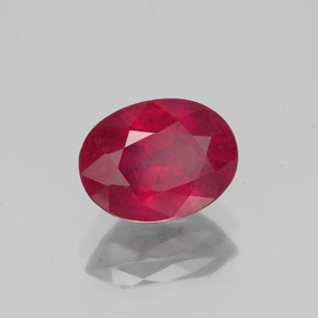 Rubino naturale rosso da 1,87 ct, taglio ovale, VS-SI