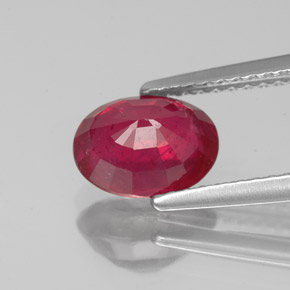 Rubino naturale rosso da 1,87 ct, taglio ovale, VS-SI