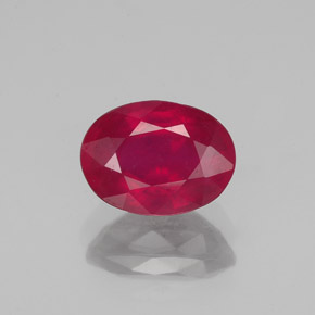 Rubino naturale rosso da 1,60 ct, taglio ovale, VS-SI