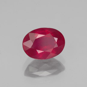 Rubino naturale rosso da 1,60 ct, taglio ovale, VS-SI