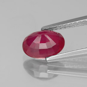 Rubino naturale rosso da 1,60 ct, taglio ovale, VS-SI