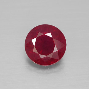 Rubino naturale rosso da 2,86 ct, taglio rotondo, VS-SI