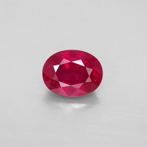 Rubino naturale rosso da 2,88 ct, taglio ovale, VS-SI
