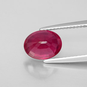 Rubino naturale rosso da 2,86 ct, taglio ovale, VS-SI