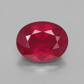 Rubino naturale rosso da 2,66 ct, taglio ovale, VS-SI