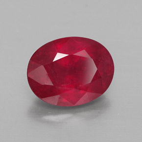 Rubino naturale rosso da 2,66 ct, taglio ovale, VS-SI