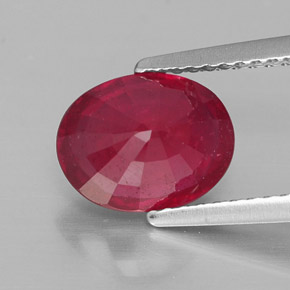 Rubino naturale rosso da 2,66 ct, taglio ovale, VS-SI
