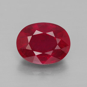 Rubino naturale rosso da 2,74 ct, taglio ovale, VS-SI