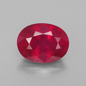 Rubino naturale rosso da 2,54 ct, taglio ovale, VS-SI