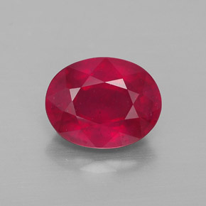 Rubino naturale rosso da 2,89 ct, taglio ovale, VS-SI