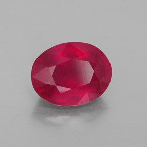 Rubino naturale rosso da 2,89 ct, taglio ovale, VS-SI