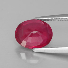 Rubino naturale rosso da 2,89 ct, taglio ovale, VS-SI