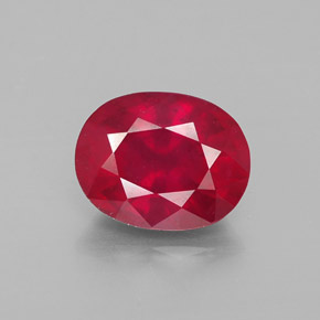 Rubino naturale rosso da 2,52 ct, taglio ovale, VS-SI