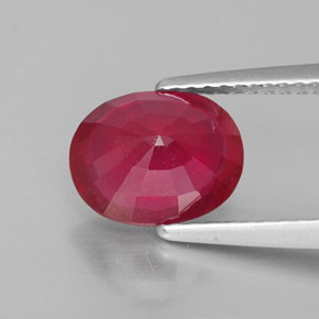Rubino naturale rosso da 2,52 ct, taglio ovale, VS-SI