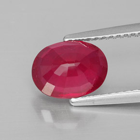 Rubino naturale rosso da 2,54 ct, taglio ovale, VS-SI