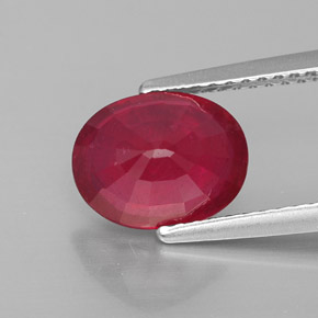Rubino naturale rosso da 2,81 ct, taglio ovale, VS-SI