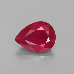 Rubino naturale rosso da 2,08 ct, taglio a pera, VS-SI