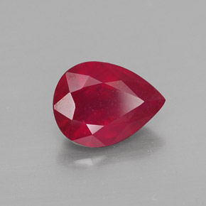 Rubino naturale rosso da 2,08 ct, taglio a pera, VS-SI