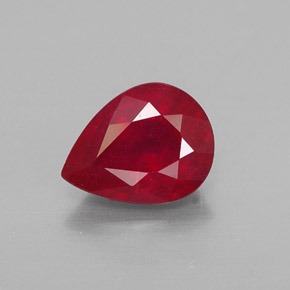 Rubino naturale rosso da 2,00 ct, taglio a pera, VS-SI