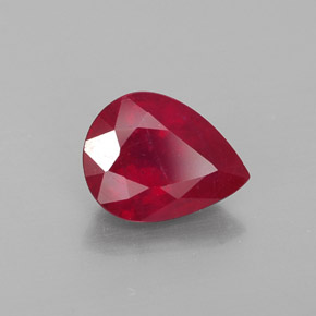 Rubino naturale rosso da 2,00 ct, taglio a pera, VS-SI