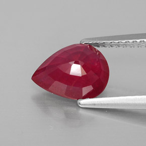Rubino naturale rosso da 2,00 ct, taglio a pera, VS-SI