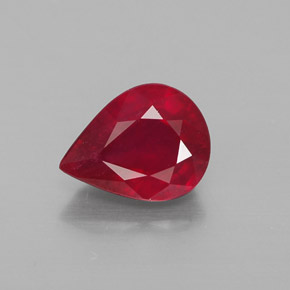 Rubino naturale rosso da 2,09 ct, taglio a pera, VS-SI