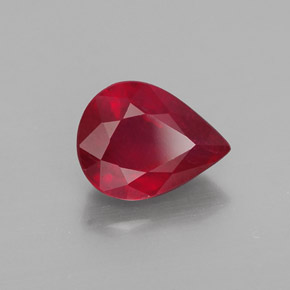 Rubino naturale rosso da 2,09 ct, taglio a pera, VS-SI