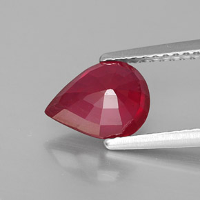 Rubino naturale rosso da 2,09 ct, taglio a pera, VS-SI