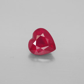 Rubino naturale rosso da 1,51 ct, a forma di cuore, VS-SI