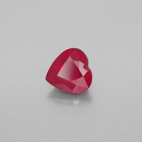 Rubino naturale rosso da 1,51 ct, a forma di cuore, VS-SI