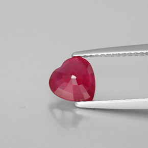 Rubino naturale rosso da 1,51 ct, a forma di cuore, VS-SI