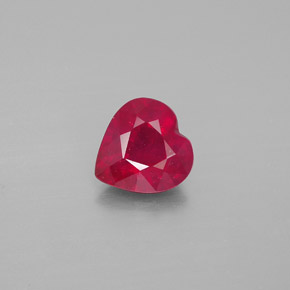 Rubino naturale rosso da 1,38 ct, a forma di cuore, VS-SI