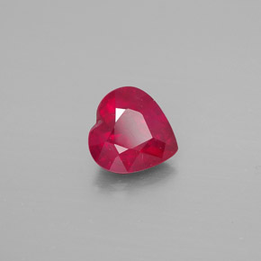 Rubino naturale rosso da 1,38 ct, a forma di cuore, VS-SI