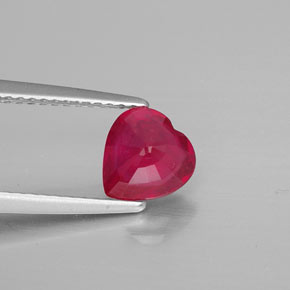 Rubino naturale rosso da 1,38 ct, a forma di cuore, VS-SI