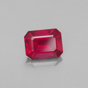Rubino naturale rosso da 2,06 ct, taglio smeraldo, VS-SI