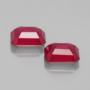 Rubino naturale rosso da  ct, taglio smeraldo, VS-SI