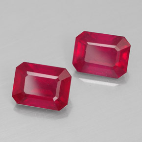 Rubino naturale rosso da  ct, taglio smeraldo, VS-SI