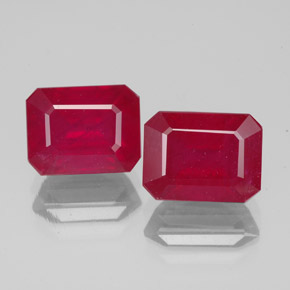 Rubino naturale rosso da  ct, taglio smeraldo, VS-SI