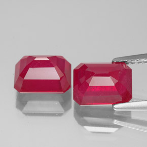 Rubino naturale rosso da  ct, taglio smeraldo, VS-SI