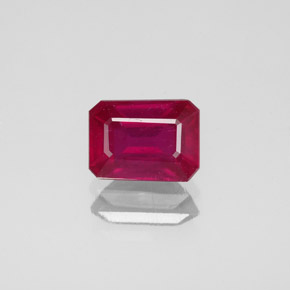 Rubino naturale rosso da 1,94 ct, taglio smeraldo, VS-SI