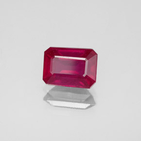 Rubino naturale rosso da 1,94 ct, taglio smeraldo, VS-SI