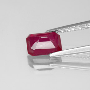 Rubino naturale rosso da 1,94 ct, taglio smeraldo, VS-SI