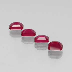 Rubino naturale rosso da  ct, taglio smeraldo, VS-SI