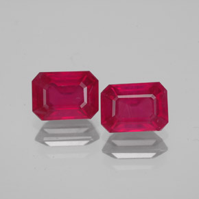 Rubino naturale rosso da  ct, taglio smeraldo, VS-SI